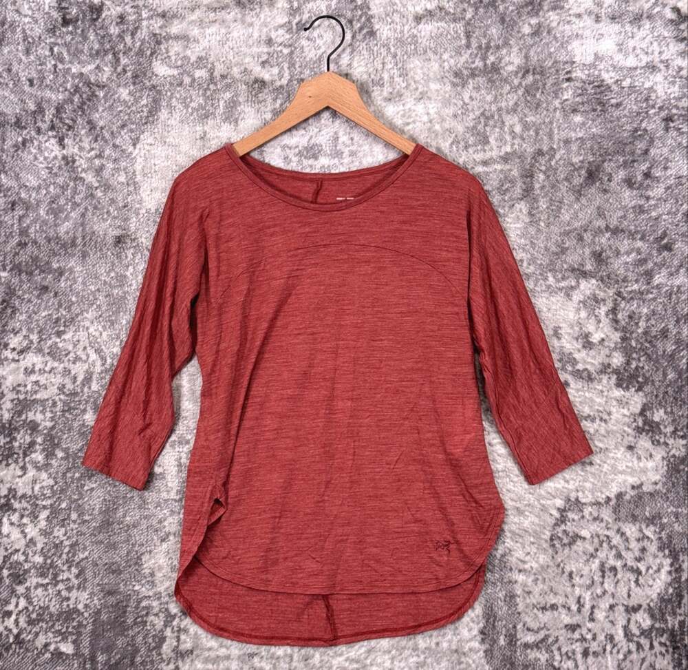 ARC'TERYX Top Small Womens Red Merino Wool Joni Active Shirt